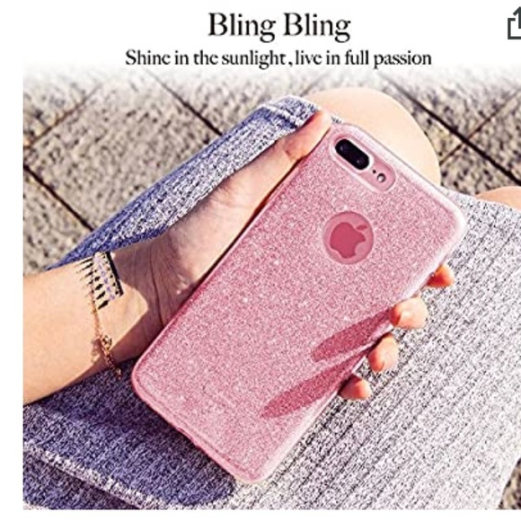 iPhone 7Plus Luxury Rose Gold Glitter Sparkle Case - Picture 4 of 7